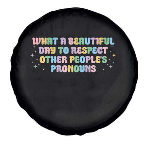 Equality Pride Spare Tire Cover Respect Other People's Pronouns LGBT LGBTQ Pride Ally TS10 Print Your Wear