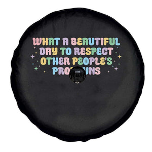 Equality Pride Spare Tire Cover Respect Other People's Pronouns LGBT LGBTQ Pride Ally TS10 Print Your Wear
