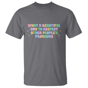 Equality Pride T Shirt Respect Other People's Pronouns LGBT LGBTQ Pride Ally TS10 Charcoal Print Your Wear