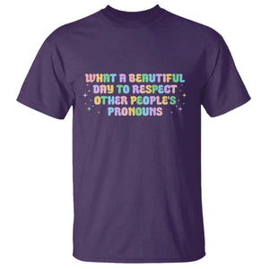 Equality Pride T Shirt Respect Other People's Pronouns LGBT LGBTQ Pride Ally TS10 Purple Print Your Wear