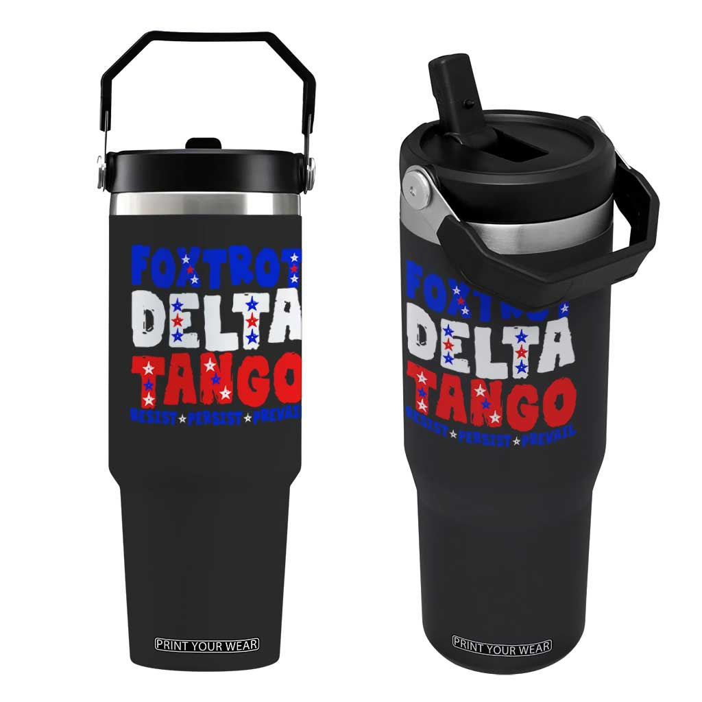 FDT Foxtrot Delta Tango Flip Straw Tumbler TS09 One Size: 30 oz Black Print Your Wear
