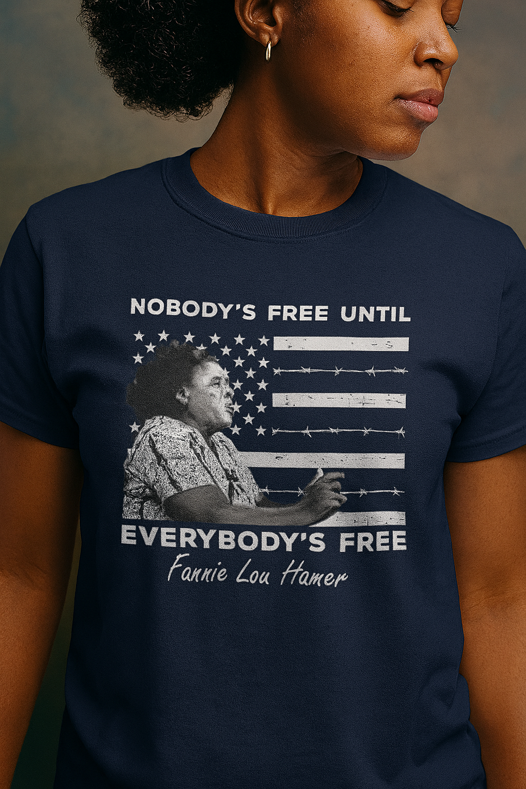 Fannie Lou Hamer T Shirt Nobody's Free Until Everybody's Free Black History TS09 Print Your Wear