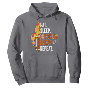 Fantasy Football Kid Hoodie Eat Sleep Check My Lineup Repeat Player TS02 Charcoal Print Your Wear