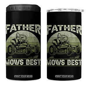 Father Mows Best 4 in 1 Can Cooler Tumbler Lawn Mower Mowing Dad Retro Father's Day Gift TS10 One Size: 16 oz Black Print Your Wear