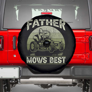 Father Mows Best Spare Tire Cover Lawn Mower Mowing Dad Retro Father's Day Gift TS10 Black Print Your Wear