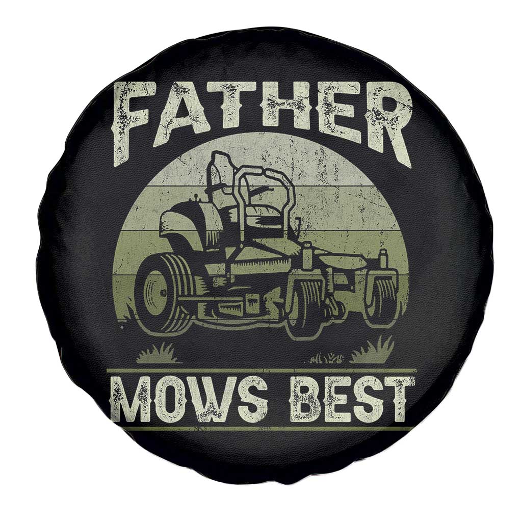 Father Mows Best Spare Tire Cover Lawn Mower Mowing Dad Retro Father's Day Gift TS10 Print Your Wear