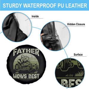 Father Mows Best Spare Tire Cover Lawn Mower Mowing Dad Retro Father's Day Gift TS10 Print Your Wear