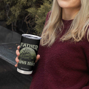 Father Mows Best Tumbler Cup Lawn Mower Mowing Dad Retro Father's Day Gift TS10 Print Your Wear