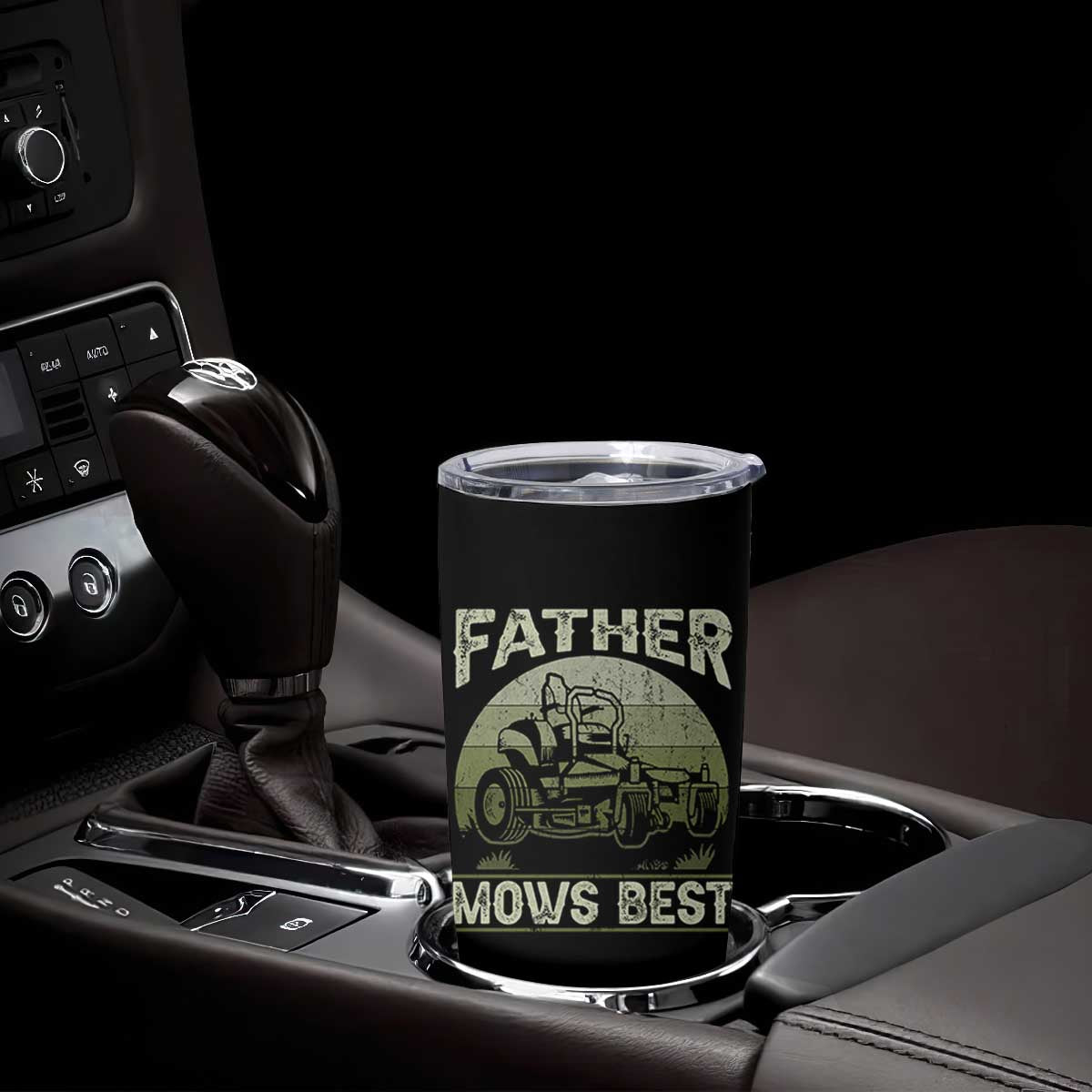 Father Mows Best Tumbler Cup Lawn Mower Mowing Dad Retro Father's Day Gift TS10 Print Your Wear