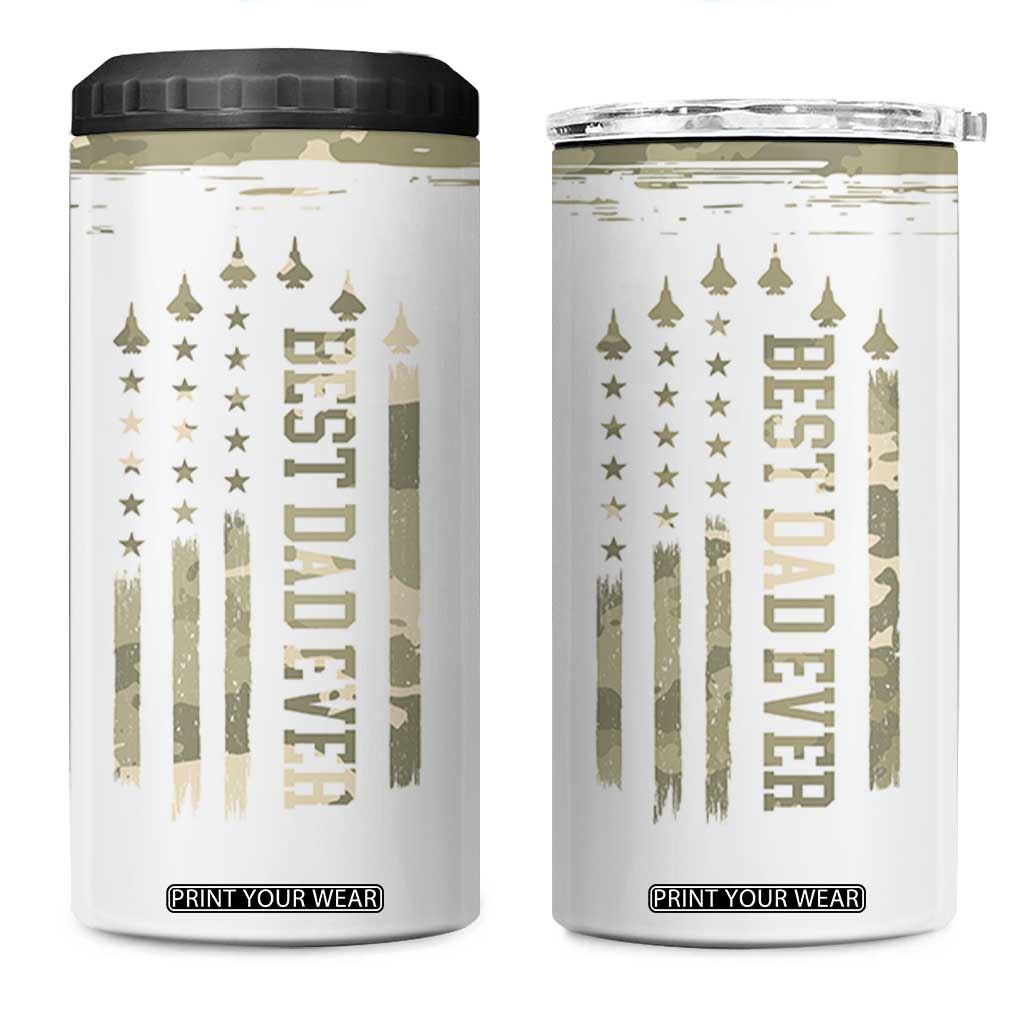 Fathers Day Dad 4 in 1 Can Cooler Tumbler Best Dad Ever Camo American Flag USA Camouflage TB10 One Size: 16 oz Camo Print Your Wear