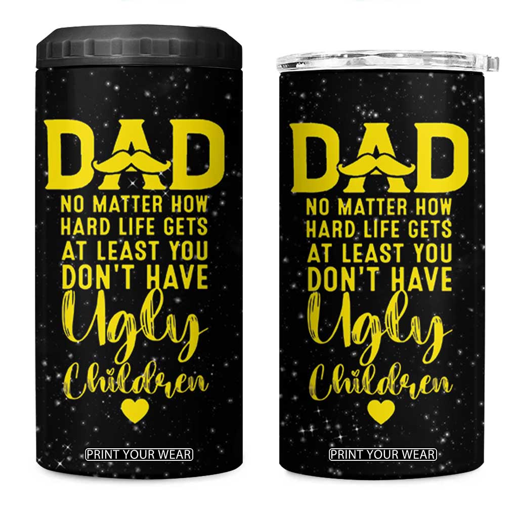 Fathers Day Dad 4 in 1 Can Cooler Tumbler from Daughter Son Wife for Papa Stepdad Galaxy TB10 One Size: 16 oz Black Print Your Wear