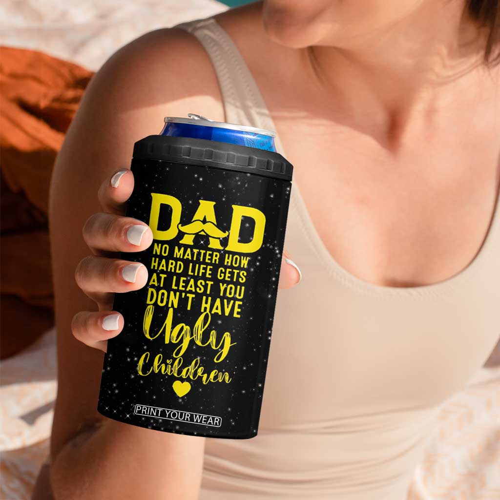 Fathers Day Dad 4 in 1 Can Cooler Tumbler from Daughter Son Wife for Papa Stepdad Galaxy TB10 Print Your Wear