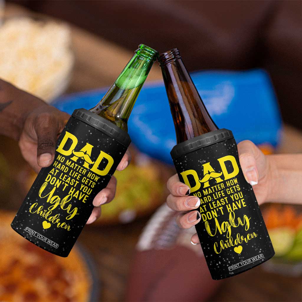 Fathers Day Dad 4 in 1 Can Cooler Tumbler from Daughter Son Wife for Papa Stepdad Galaxy TB10 Print Your Wear