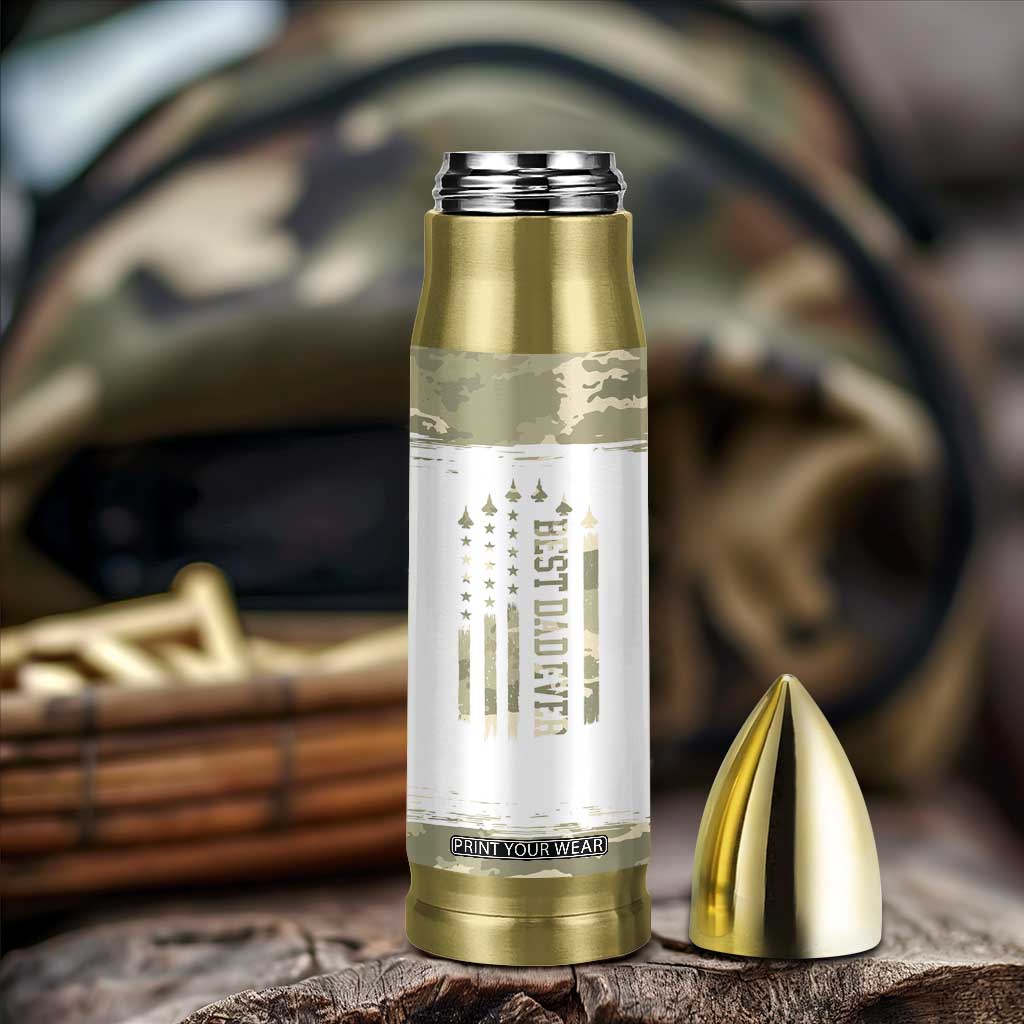 Fathers Day Dad Bullet Tumbler Best Dad Ever Camo American Flag USA Camouflage TB10 Print Your Wear