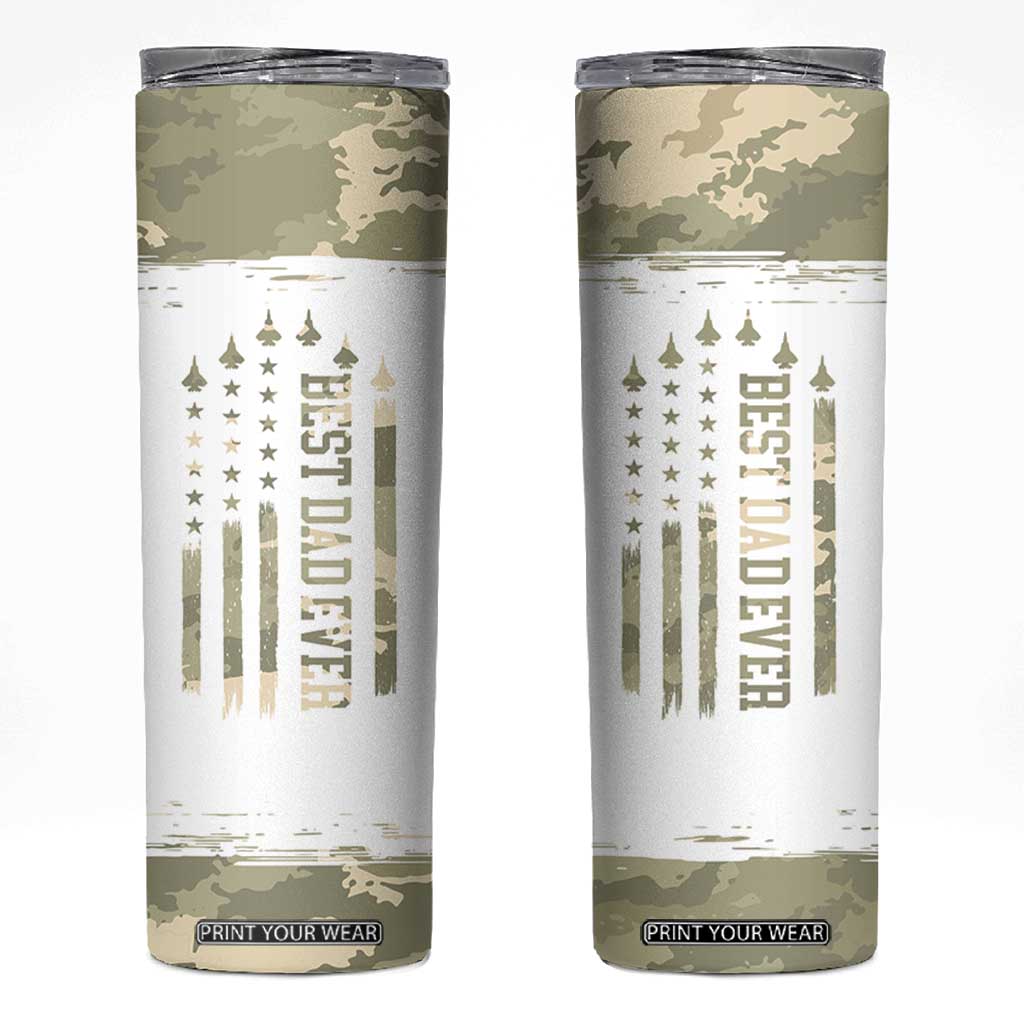 Fathers Day Dad Skinny Tumbler Best Dad Ever Camo American Flag USA Camouflage TB10 Camo Print Your Wear