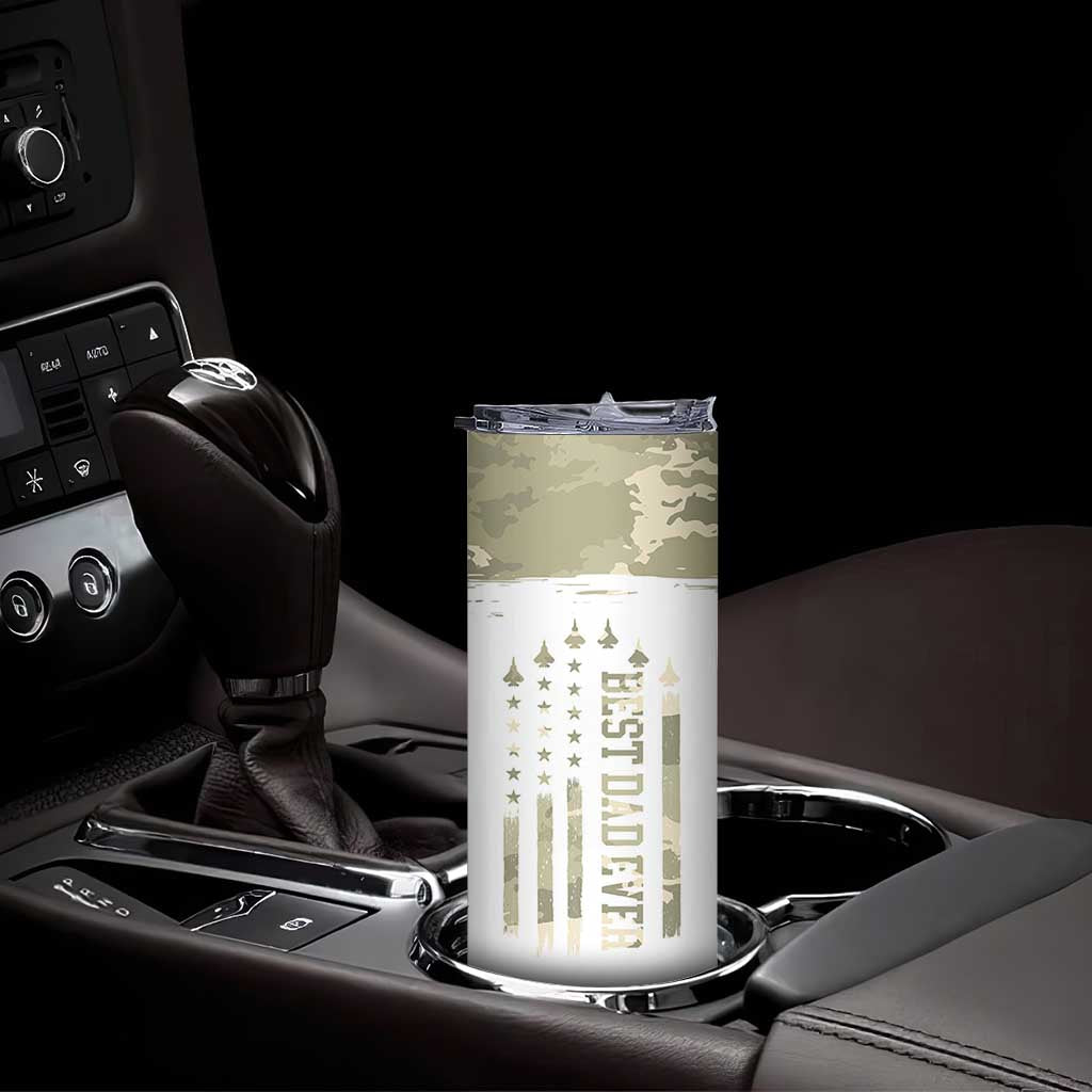 Fathers Day Dad Skinny Tumbler Best Dad Ever Camo American Flag USA Camouflage TB10 Print Your Wear