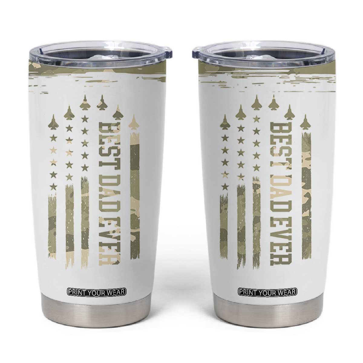 Fathers Day Dad Tumbler Cup Best Dad Ever Camo American Flag USA Camouflage TB10 Camo Print Your Wear