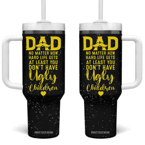 Fathers Day Dad Tumbler With Handle from Daughter Son Wife for Papa Stepdad Galaxy TB10 One Size: 40 oz Black Print Your Wear