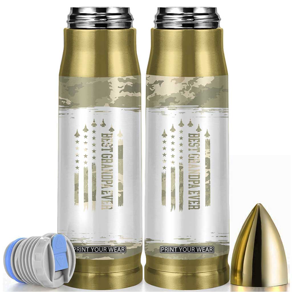 Fathers Day Grandpa Bullet Tumbler Best Grandpa Ever Grandfather Camo American Flag USA TB10 Camo Print Your Wear