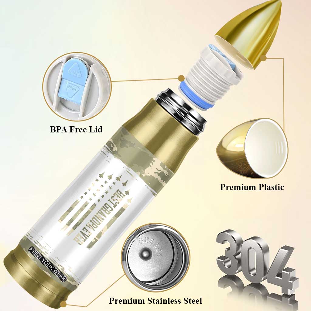 Fathers Day Grandpa Bullet Tumbler Best Grandpa Ever Grandfather Camo American Flag USA TB10 Print Your Wear