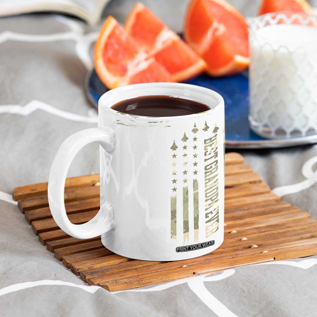 Fathers Day Grandpa Coffee Mug Best Grandpa Ever Grandfather Camo American Flag USA TB10 Print Your Wear