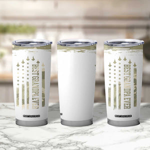 Fathers Day Grandpa Tumbler Cup Best Grandpa Ever Grandfather Camo American Flag USA TB10 Print Your Wear