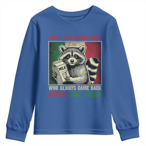 Fathers Day Mexican Dad Youth Sweatshirt A Dad Who Always Came Back With The Milk Mexico Flag TS10 Royal Blue Print Your Wear