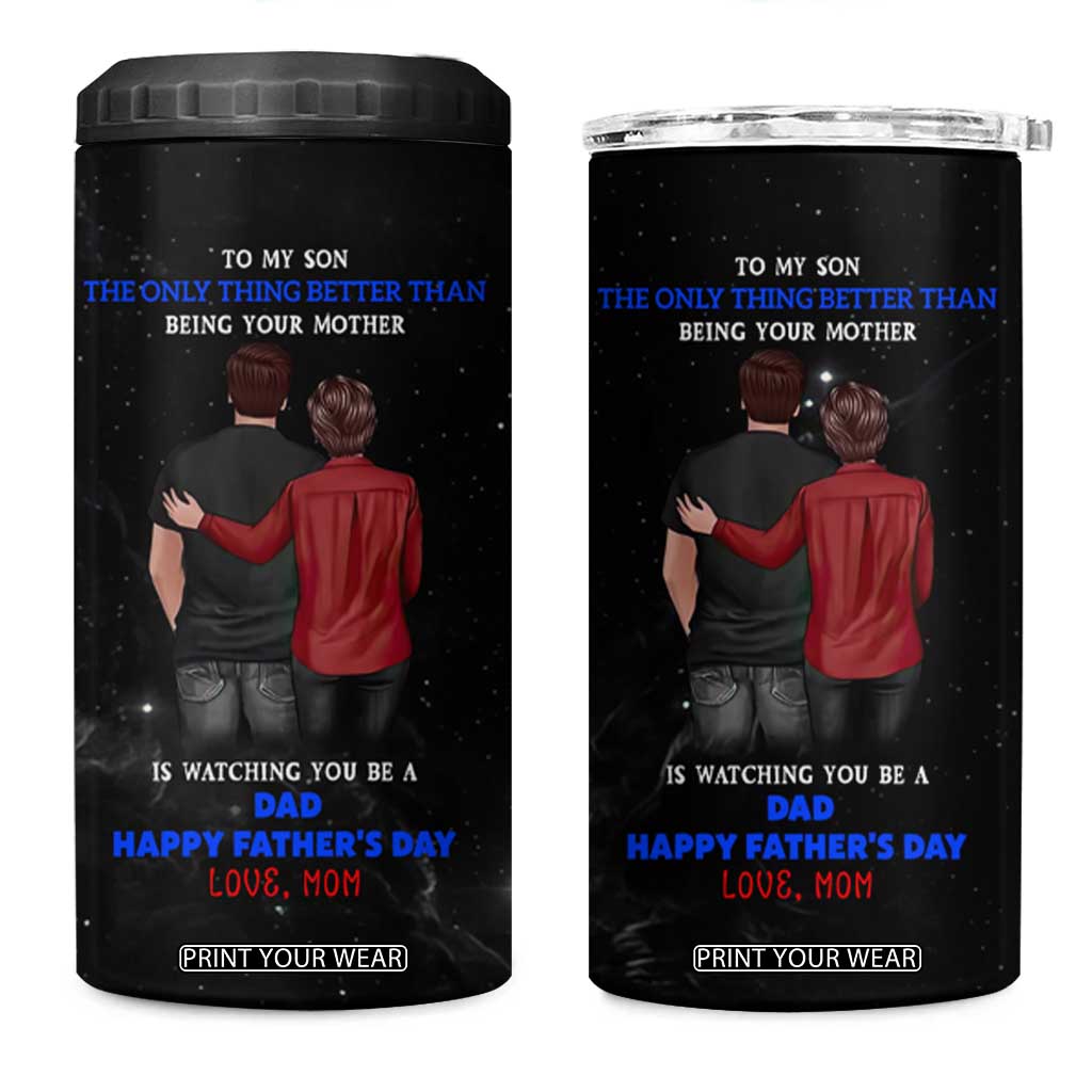 Fathers Day Son Gifts from Mom 4 in 1 Can Cooler Tumbler To My Son Gift TB10 One Size: 16 oz Black Print Your Wear