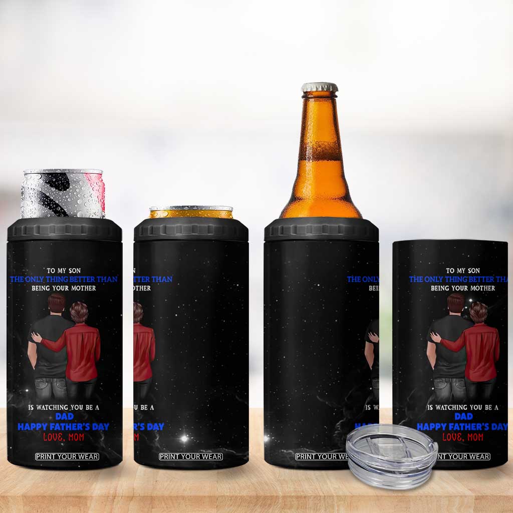 Fathers Day Son Gifts from Mom 4 in 1 Can Cooler Tumbler To My Son Gift TB10 Print Your Wear