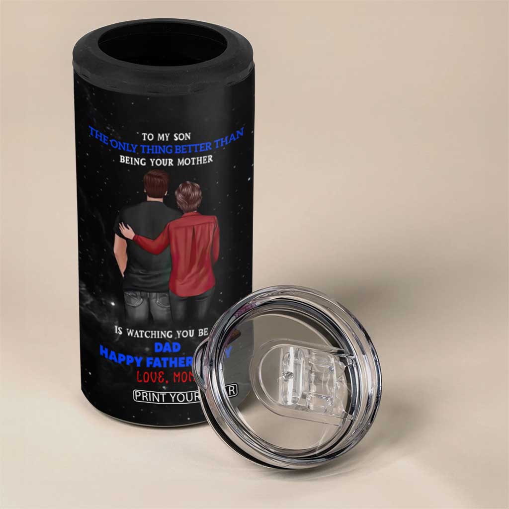 Fathers Day Son Gifts from Mom 4 in 1 Can Cooler Tumbler To My Son Gift TB10 Print Your Wear