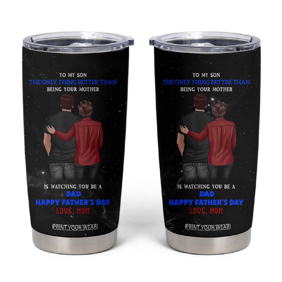 Fathers Day Son Gifts from Mom Tumbler Cup To My Son Gift TB10 Black Print Your Wear