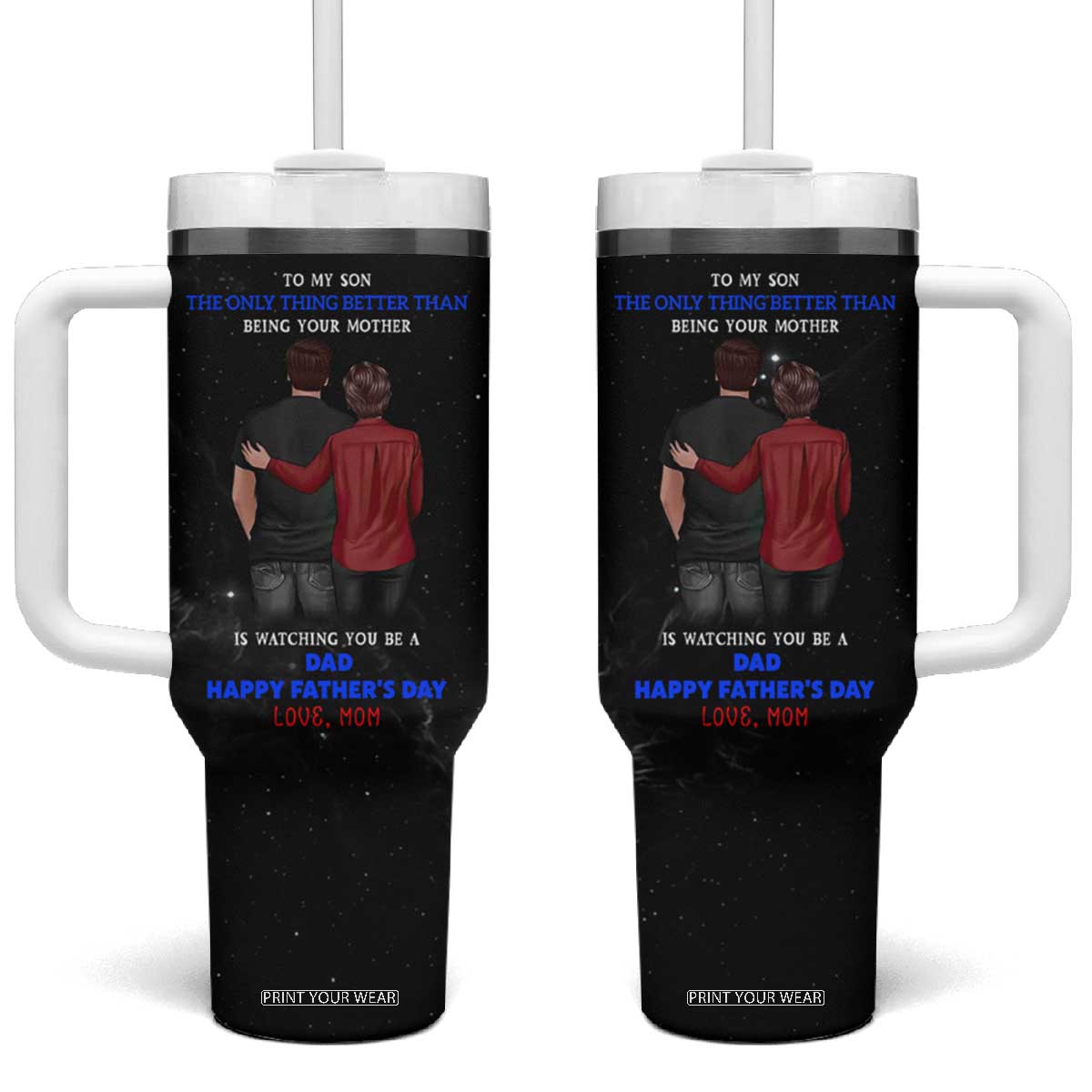 Fathers Day Son Gifts from Mom Tumbler With Handle To My Son Gift TB10 One Size: 40 oz Black Print Your Wear