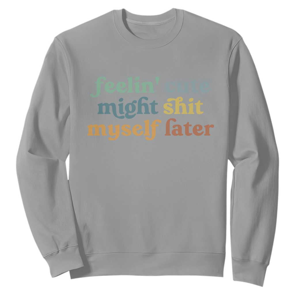 Feeling Cute Might Shit Myself Later Sweatshirt Funny Newborn Gift TS10 Sport Gray Print Your Wear