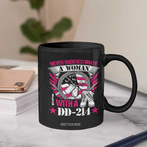 Female Veteran Coffee Mug Never Underestimate A Woman With DD214 US Military TS02 Print Your Wear