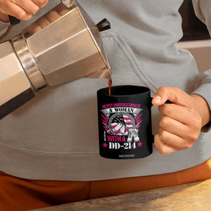 Female Veteran Coffee Mug Never Underestimate A Woman With DD214 US Military TS02 Print Your Wear