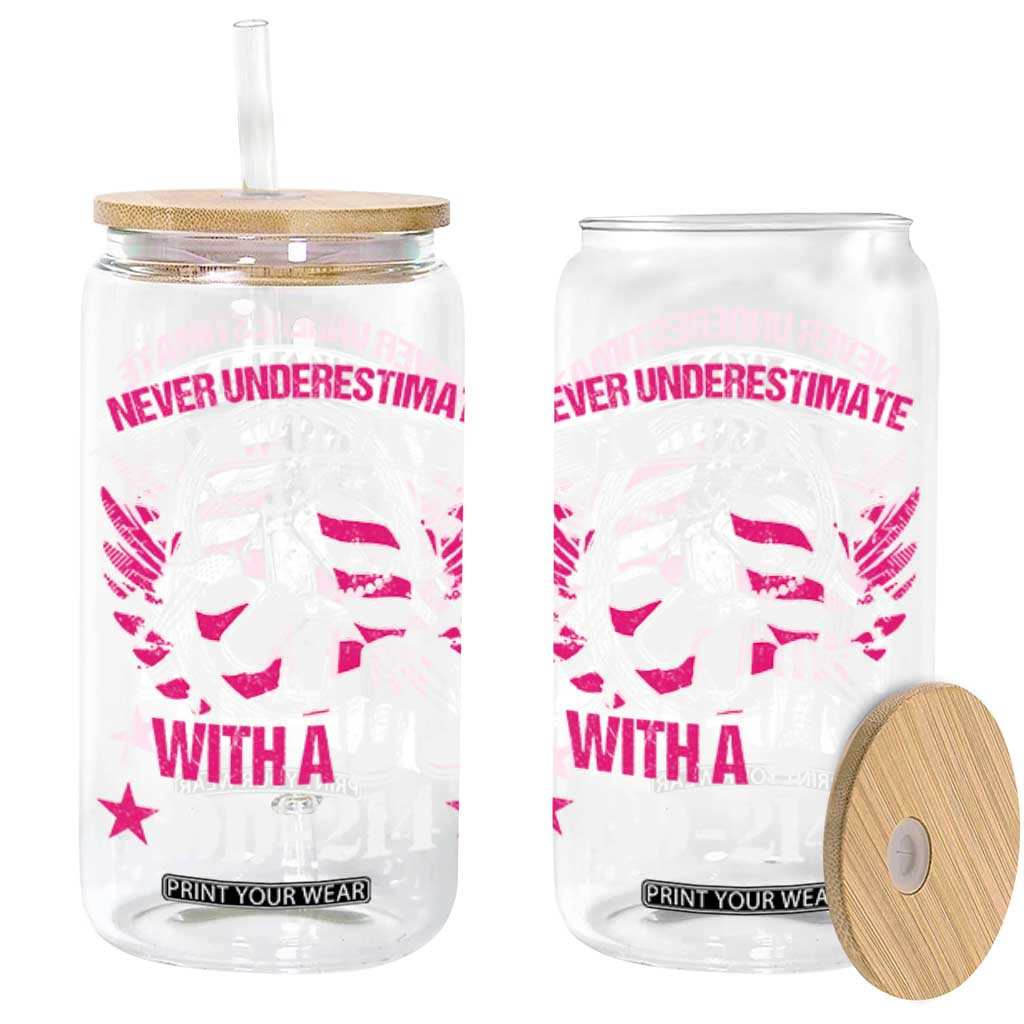 Female Veteran Glass Can Never Underestimate A Woman With DD214 US Military TS02 Black Print Your Wear