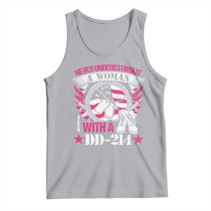 Female Veteran Tank Top Never Underestimate A Woman With DD214 US Military TS02 Athletic Heather Print Your Wear