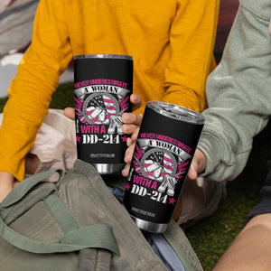 Female Veteran Tumbler Cup Never Underestimate A Woman With DD214 US Military TS02 Print Your Wear
