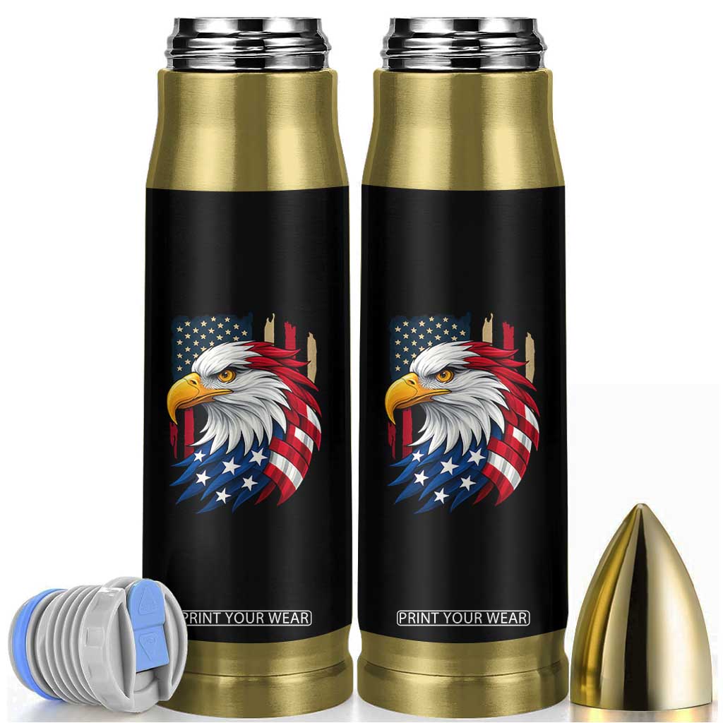 Fierce American Eagle Bullet Tumbler Bold Patriotic 4th of July USA Freedom TS02 Black Print Your Wear