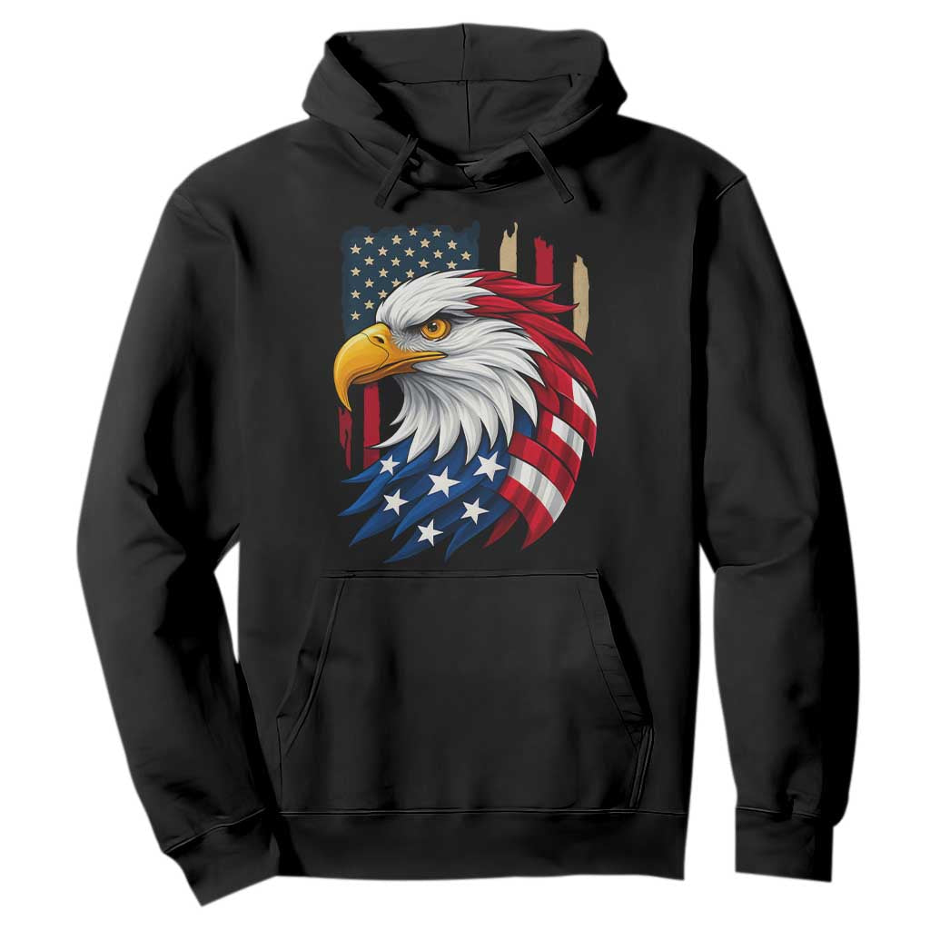 Fierce American Eagle Hoodie Bold Patriotic 4th of July USA Freedom TS02 Black Print Your Wear
