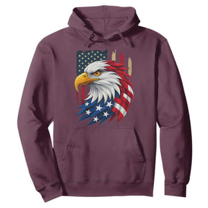 Fierce American Eagle Hoodie Bold Patriotic 4th of July USA Freedom TS02 Maroon Print Your Wear