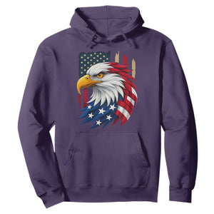 Fierce American Eagle Hoodie Bold Patriotic 4th of July USA Freedom TS02 Purple Print Your Wear