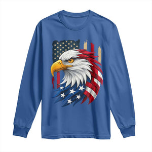 Fierce American Eagle Long Sleeve Shirt Bold Patriotic 4th of July USA Freedom TS02 Royal Blue Print Your Wear