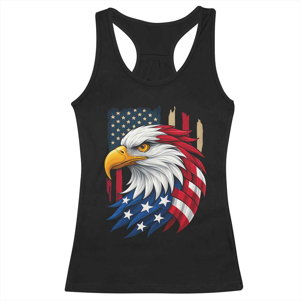 Fierce American Eagle Racerback Tank Top Bold Patriotic 4th of July USA Freedom TS02 Black Print Your Wear