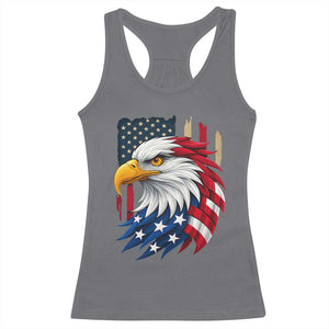 Fierce American Eagle Racerback Tank Top Bold Patriotic 4th of July USA Freedom TS02 Charcoal Print Your Wear