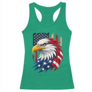 Fierce American Eagle Racerback Tank Top Bold Patriotic 4th of July USA Freedom TS02 Irish Green Print Your Wear
