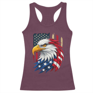 Fierce American Eagle Racerback Tank Top Bold Patriotic 4th of July USA Freedom TS02 Maroon Print Your Wear