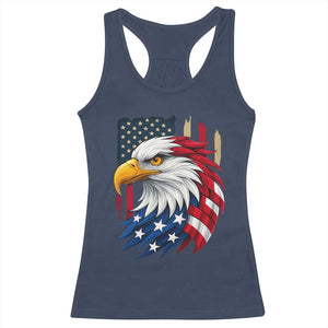 Fierce American Eagle Racerback Tank Top Bold Patriotic 4th of July USA Freedom TS02 Navy Print Your Wear