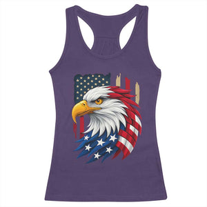 Fierce American Eagle Racerback Tank Top Bold Patriotic 4th of July USA Freedom TS02 Purple Print Your Wear