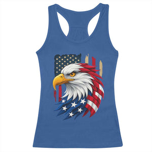 Fierce American Eagle Racerback Tank Top Bold Patriotic 4th of July USA Freedom TS02 Royal Blue Print Your Wear